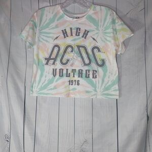 AC/DC Kids Tie-Dye Cropped T-Shirt